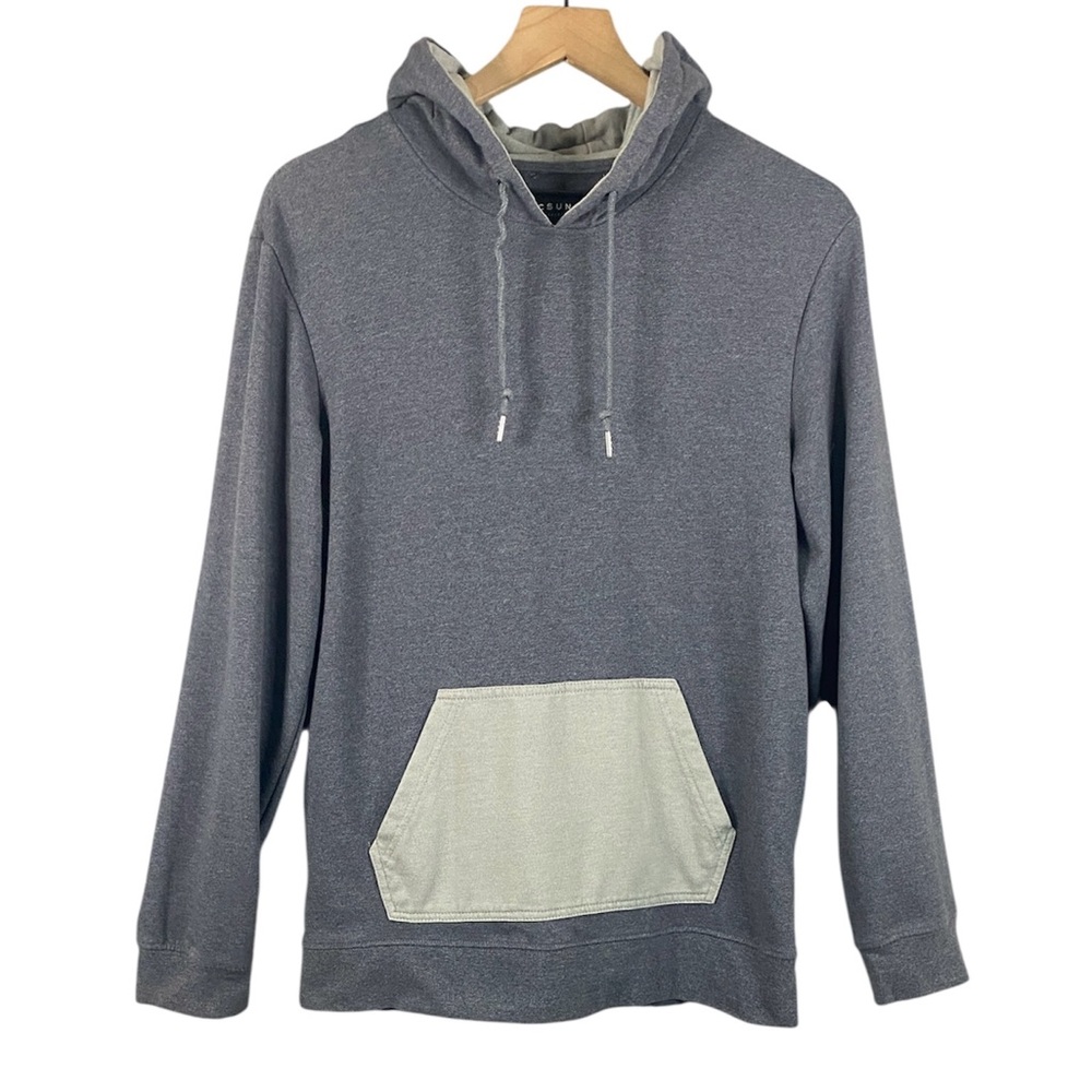Men’s Pacsun Blue-Gray Colorblock Longsleeve Pullover Hoodie Size Medium